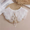 Linbaiway 2022 Lace Chiffon Doll Fake Collar Ladies Shawl Wrap Removable Detachable Embroidered False Collar Clothes Accessory