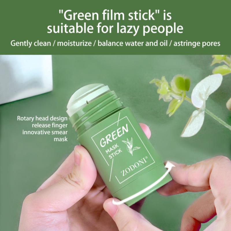 Face Clean Mask Green Tea Cleansing Stick Mask Smear solid cleansing mask deep moisturizing shrink pores blackhead acne film 40g
