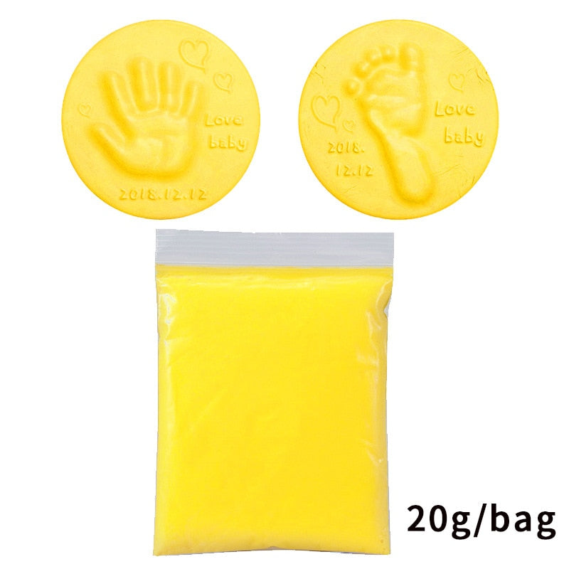 Baby Hand and Footprint Mud Soft Clay Fluffy Material DIY Handprint Footprint Fingerprint Anti-stress Children's Toys