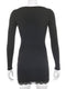 Darlingaga Square Neck Lace Patchwork Bodycon Black Dress Women Elegant Cotton Fashion Side Split Autumn Dress Mini Ladies Basic