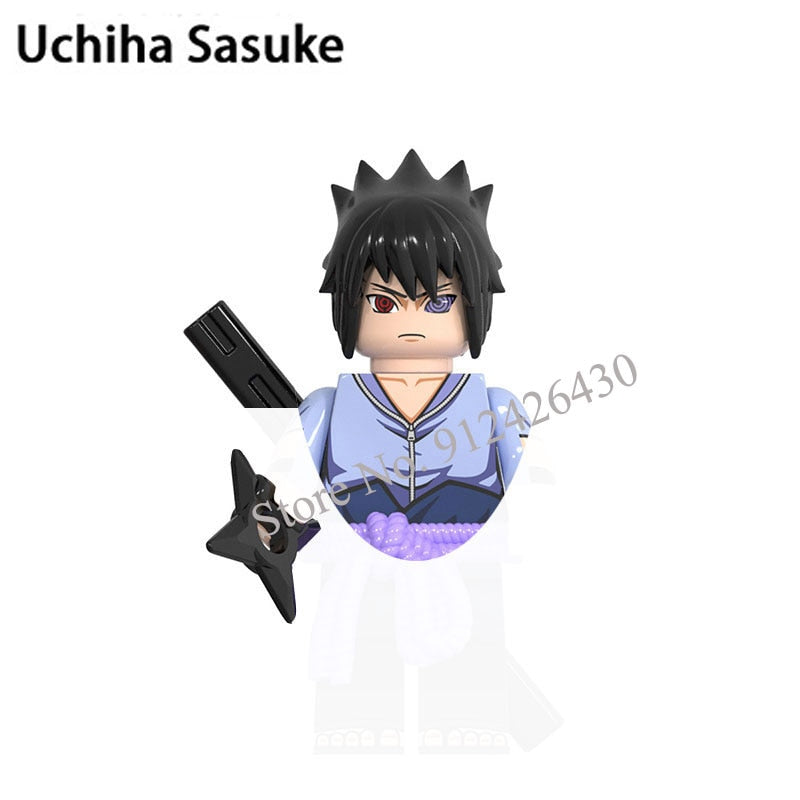 Naruto Sasuke Kakashi Akatsuki bricks Building Blocks Anime cartoon Mini Action Figures Heads Assembly Toys kids Christma Gifts