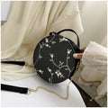 Hot Sale Sweet Lace Round Handbags High Quality PU Leather Women Crossbody Bags for Women 2022 Small Fresh Flower Chain Shoulder