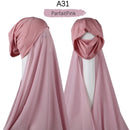 Women Muslim Instant Chiffon Hijab With Cap Underscarf Bonnet HIjabs  Scarf Islam Headscarf Headwrap Turbante