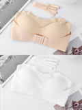 Strapless Bra Large Size Thin Section Gather Lace Non-Slip Bras Invisible Bra Lift Push Up Beautiful Back Women&#39;s Underwear