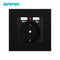 SRAN EU Power socket socket with usb for home,Dual Usb plug 5V 2A PC Panel 86*86mm Usb wall socket Smart LED ON/OFF 16A Outlets