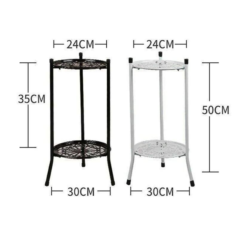 Two-Layer Elegant Metal Plant Stand Shelf Potted Plant Holder Modern Tall Plant Pot Stands for Indoor Outdoor Decor