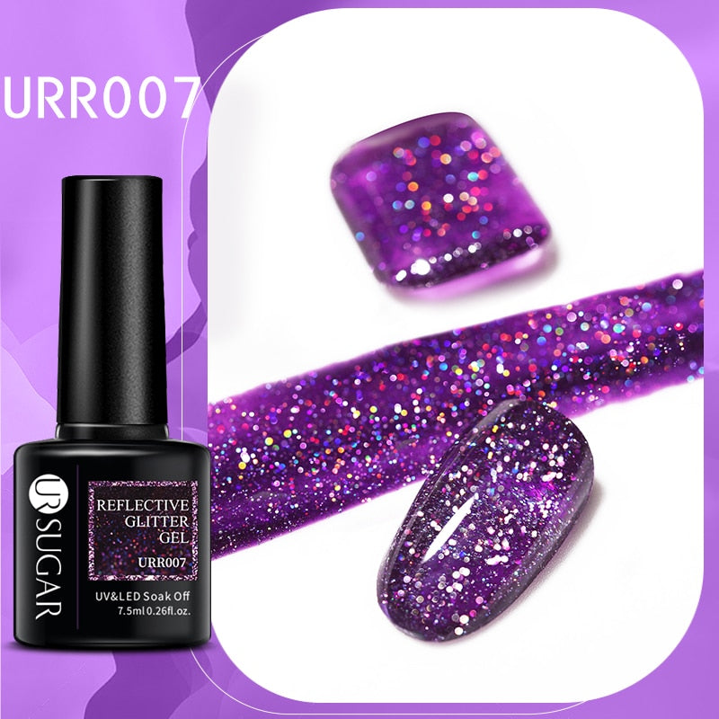 UR SUGAR Sparkling Gel Nail Polish Reflective Glitter Nail Gel Semi Permanent Nail Art Varnish For Manicures Need Base Top Coat
