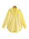 TRAF Women Fashion Loose Asymmetry Poplin Blouses Vintage Long Sleeve Button-up Female Shirts Blusas Chic Tops
