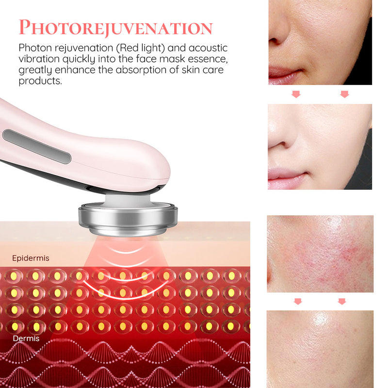 4 In 1 Beauty Device Red&amp;blue Light Therapy Skin Rejuvenation Skin Tightening Eye Care Facial Cleansing Face Lift Face Massager