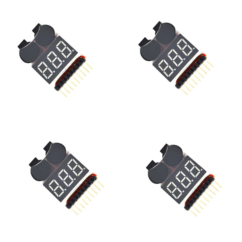 1pcs or 4pcs Hot Sell 2s 2s 3s 4s 5s 6s 7s 8S 1-8S LED Low Voltage Buzzer Alarm Lipo Voltage Indicator Checker Tester Wholesale