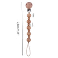 1pc Crochet Bunny Baby Pacifier Clip Chain BPA Free Wooden Beads Appease Soother Chain Clips Newborn Dummy Holder Nipple Clip