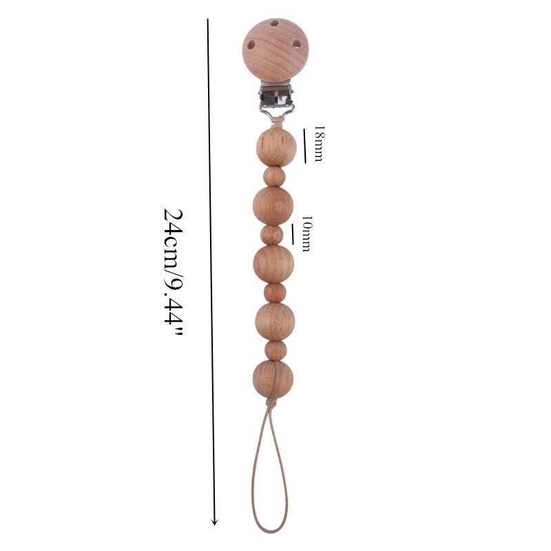 1pc Crochet Bunny Baby Pacifier Clip Chain BPA Free Wooden Beads Appease Soother Chain Clips Newborn Dummy Holder Nipple Clip