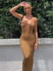 Zenaide 2022 Cut Y2K Long Dress Backless Spaghetti Strap Sexy Maxi Bodycon Dresses Pink Women Summer Black Beach Party Outfits