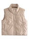 Black Stand Collar Vests Women Fashion Zipper PU Leather Coats Women Elegant Autumn Winter Short Vests Female Ladies