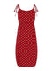 Dresses 2022 Sundress Summer Women Causal Polka Dot Sleeveless High Pleated elastic waist V-Neck Beach Dress Vestidos De Verano