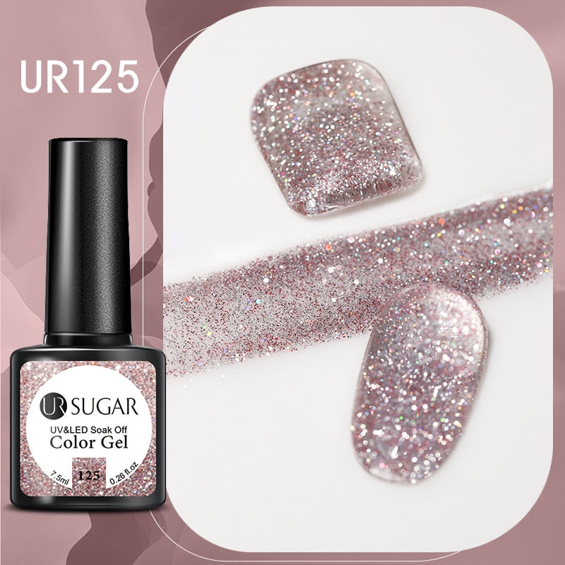 UR SUGAR Sparkling Gel Nail Polish Reflective Glitter Nail Gel Semi Permanent Nail Art Varnish For Manicures Need Base Top Coat