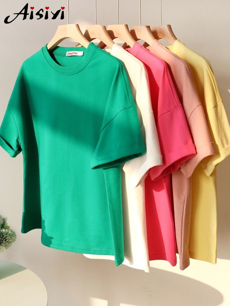 Summer Cotton Tracksuit Women Spring Loose Two Piece Sets Casual Long Sleeve  Sweatshirt &amp; Elastic Waist Shorts Female Outfits
