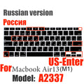 Russian silicone Keyboard Cover Protector for Macbook air13/12 /15/16pro touchbar A1706/A1466A1708/A1990/A1398/A2289/A1932/A2141