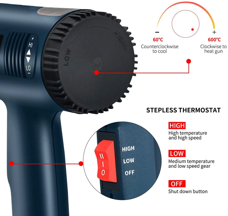 2000W LCD/NO LCD Heat Gun Variable Temperature Advanced Electric Hot Air Gun Power Tool Hair dryer for soldering Thermoregulator