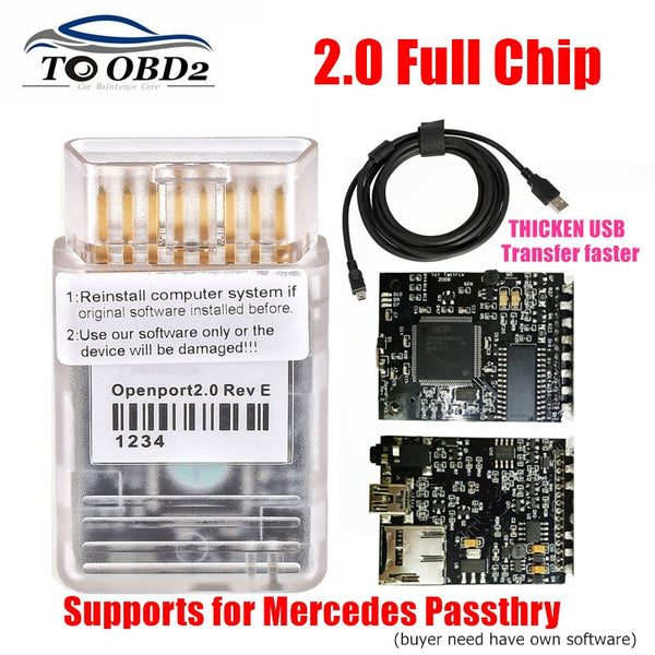 A+ Tactrix Openport 2.0 ECU Chip Tuning Tool Full Chip Open Port ECU Flash OBD2 Connector For Mercedes For Benz Multi-Brand Cars