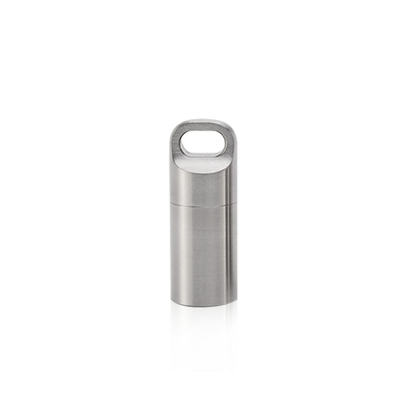 Mini Stainless Steel Sealed Capsule Waterproof Pill Box Camping Firstaid Pendant Travel Outdoor Portable Pill Case Organizer