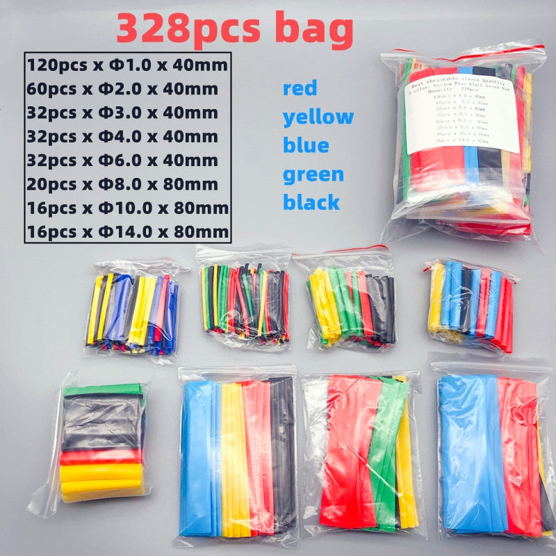 2:1,Heat Shrink Tubing,127/135/164/328/530/625 PCS,Insulated Polyolefin Sheathed,Electronic DIY Kit,Electrical Connection Tubing