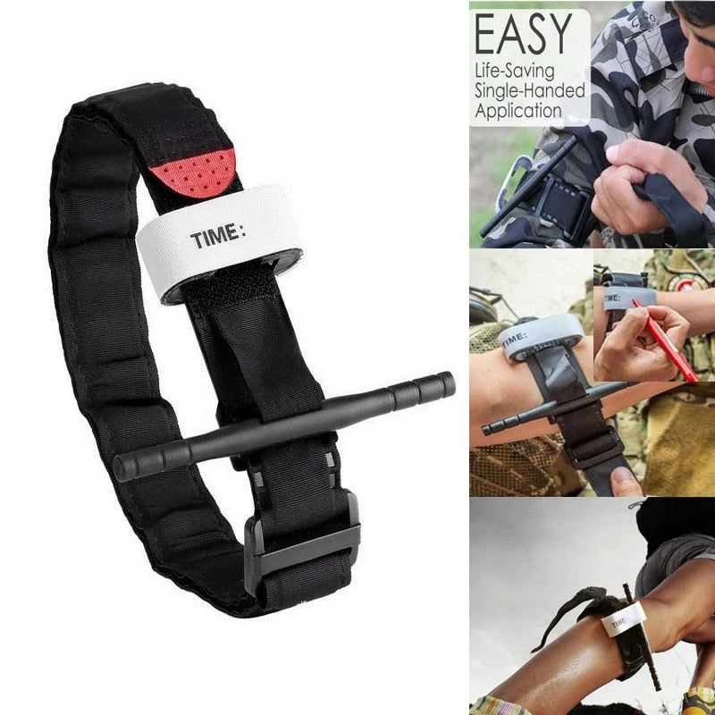 Tourniquet Survival Tactical Combat Application Red Tip Military Medical Emergency Belt Aid for Outdoor Exploration