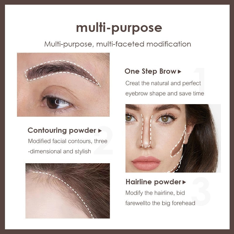 2022 One Step Shaping Kit Stamp Set Professional Brow Makeup Stick Hairline Contour Waterproof Stencil Eyebrow Stanp Template