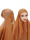 Instant Hijab With Cap Heavy Chiffon Jersey Hijab For Women Veil Muslim Fashion Islam Hijab Cap Scarf For Muslim Women Headscarf