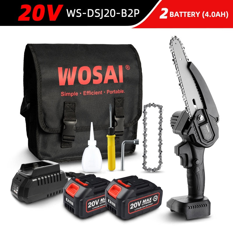 WOSAI 20V Brushless Saw 6 Inch Handheld Pruning Chain Saw Portable Mini Electric Saw Woodworking Cutting Tools MT-Series