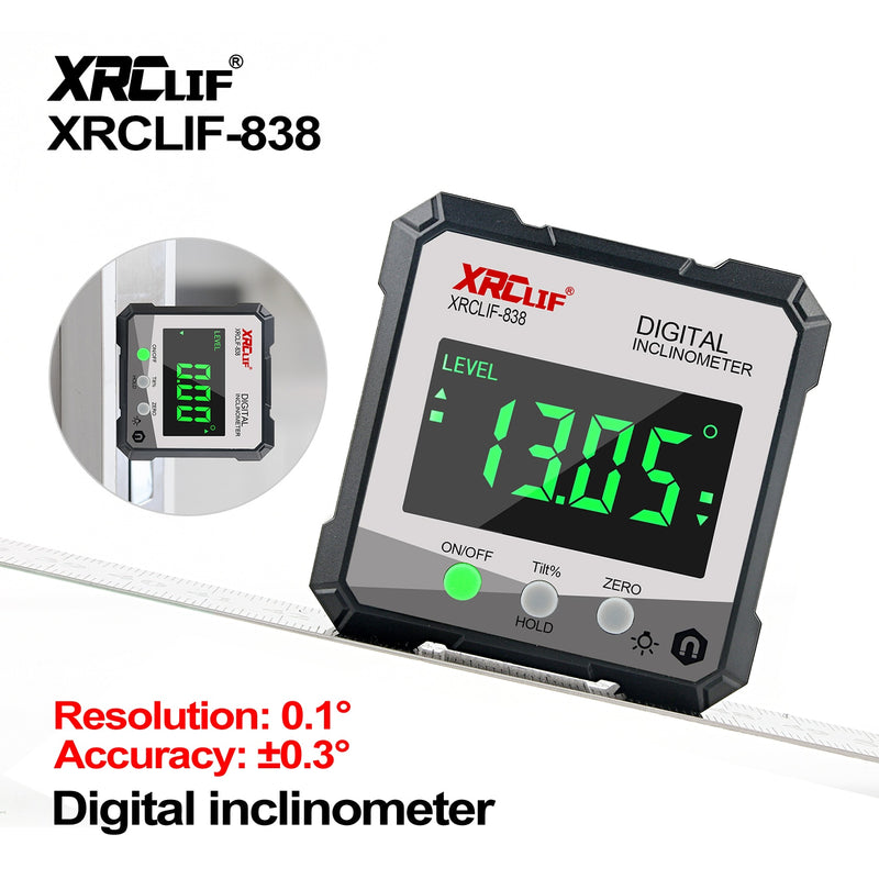 RZ Angle Protractor Universal Bevel 360 Degree Mini Electronic Digital Protractor Inclinometer Tester Measuring Tools MT2010