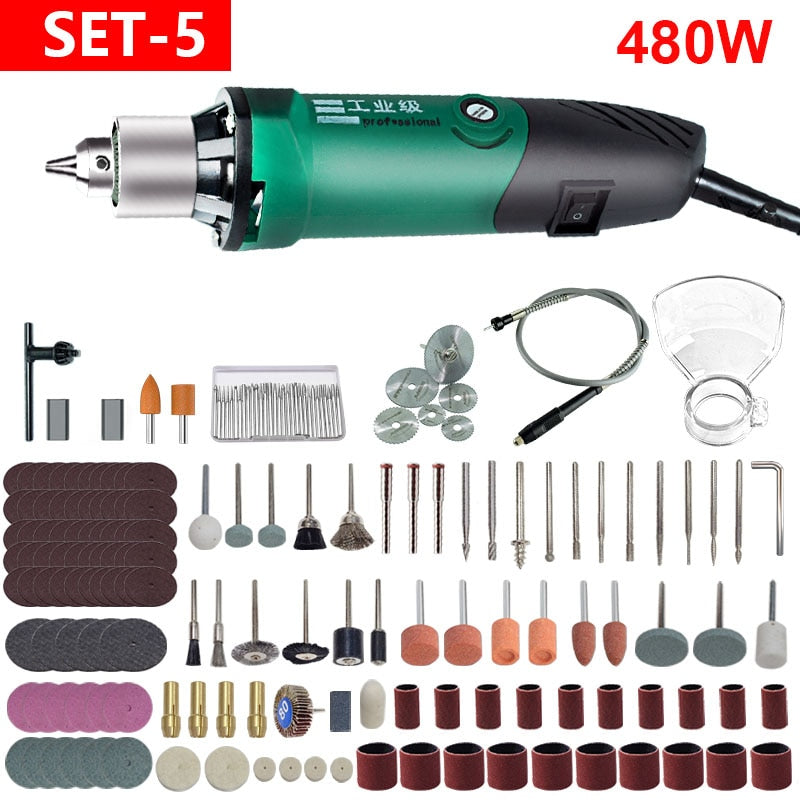 High-Power Engraver Electric Drill Engraving Dremel Rotary Tool 260W/480W Machine With Flexible Shaft 6-Position Variable Speed