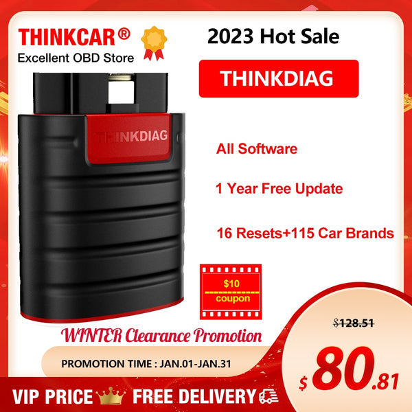 Thinkcar Thinkdiag Old Version All System Software Free 1Year Car Diagnostic Tool Bluetooth OBD2 Scanner Easydiag Thinkdiag