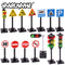 Marumine Traffic Road Sign Light Lamp Block Brick City Street View Accessories Signpost Barrier Speed Limit Indicator Warning