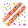 Fluorescence Butterfly Heart Fruits Various Shapes Nail Art Glitter Flakes 3D Colourful Sequins Polish Manicure Nail Decoration