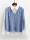 Vest Women Solid Short Loose Trendy Korean Style Sleeveless Knitted V-Neck All-match Female Coats Simple Leisure Outwear ZY5117