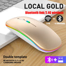 Wireless Mouse with RGB LED Backlight Mice USB Rechargeable Bluetooth Gaming Mouse for Computer Laptop PC 1600DPI Mause Gamer