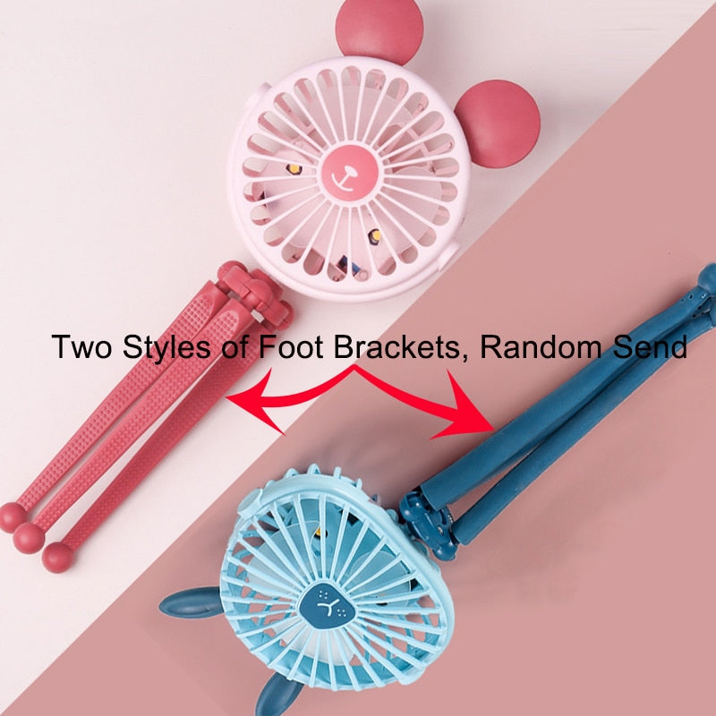 500mAh Stroller Fan Personal Portable Desk Handheld Baby Bed Car Seat Fan USB Rechargeable Fan Mini Stroller Accessories