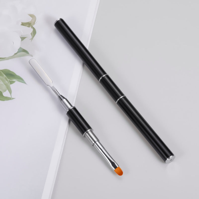 1pcs Dual Ended Nail Art Brushes Acrylic UV Gel Extension Builder Flower Painting Pen Brush Remover Spatula Stick Manicure Tools