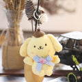 Sanrio 10cm Kuromi My Melody KT Cat PC Dog Hello Kitty Keychain  Anime Plush Figure Pendant Accessories Cute Animals Toys
