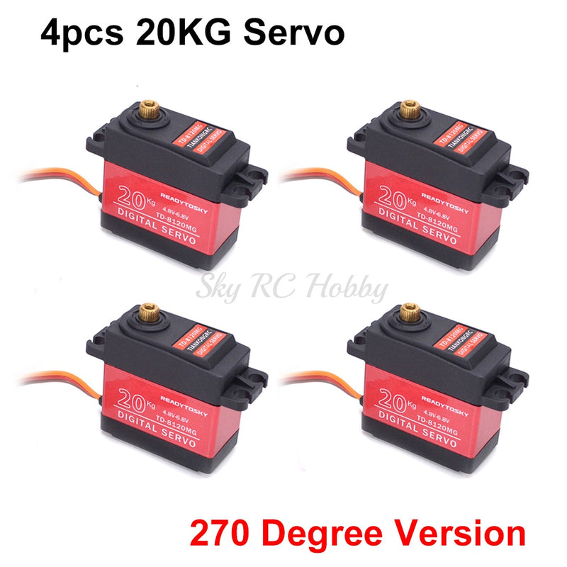 Waterproof 20KG 25KG 30kg 35kg 40KG 60KG Servos 180 270 360 Degree Large Torque Digital Servo Metal Gears 25T Arm For RC Car