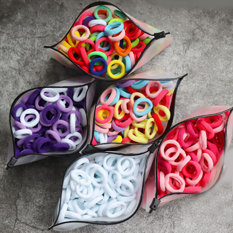 Kid Small Hair Bands Baby Girl Children Headbands Colorful Elastic Hair Tie Nylon Scrunchie Hair Rope 50/100pcs Hair Accessories