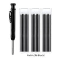Solid Carpenter Pencil with Refill Leads and Built-in Sharpener for Deep Hole Mechanical Pencil Marker Marking Woodworking Tools