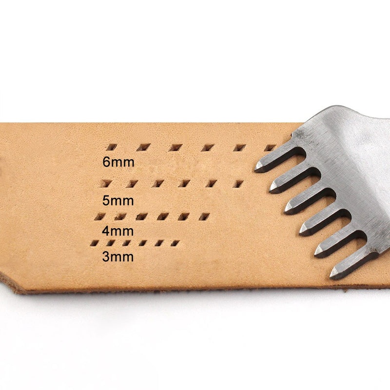 3/4/5/6mm Spacing Punch Tool For Leather Hole Punches Tool Lacing Stitching Sewing DIY Leather Craft Tools 1/2/4/6 Prong