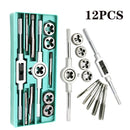 8/12/20Pcs Metric Hand Tap and Die Set M3-M12 Screw Thread Plugs Straight Taper Reamer Tools