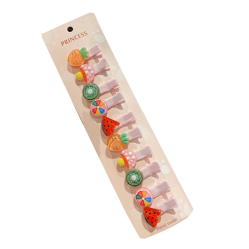 Children Hairpin Fruit Hair Clips Baby Side Bangs Clip for Kawaii Girls Headdress Hair Accessories Baby Bows 10 PCS 2021 New