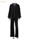 Clacive Causal Loose Home Suit Autumn Long Sleeve Blouse With High Wasit Pants Set Women Elegant Pleated Beige 2 Piece Pant Sets