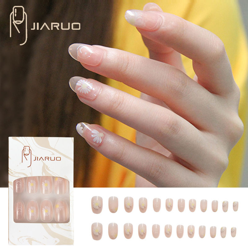 Fake Nails Art Nail Tips Press on False with Designs Set Full Cover Artificial Short Packaging Kiss Display Clear Tipsy Stick