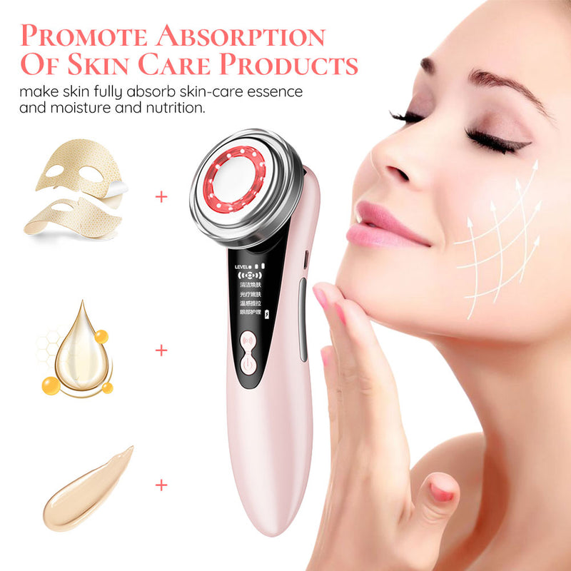 4 In 1 Beauty Device Red&amp;blue Light Therapy Skin Rejuvenation Skin Tightening Eye Care Facial Cleansing Face Lift Face Massager