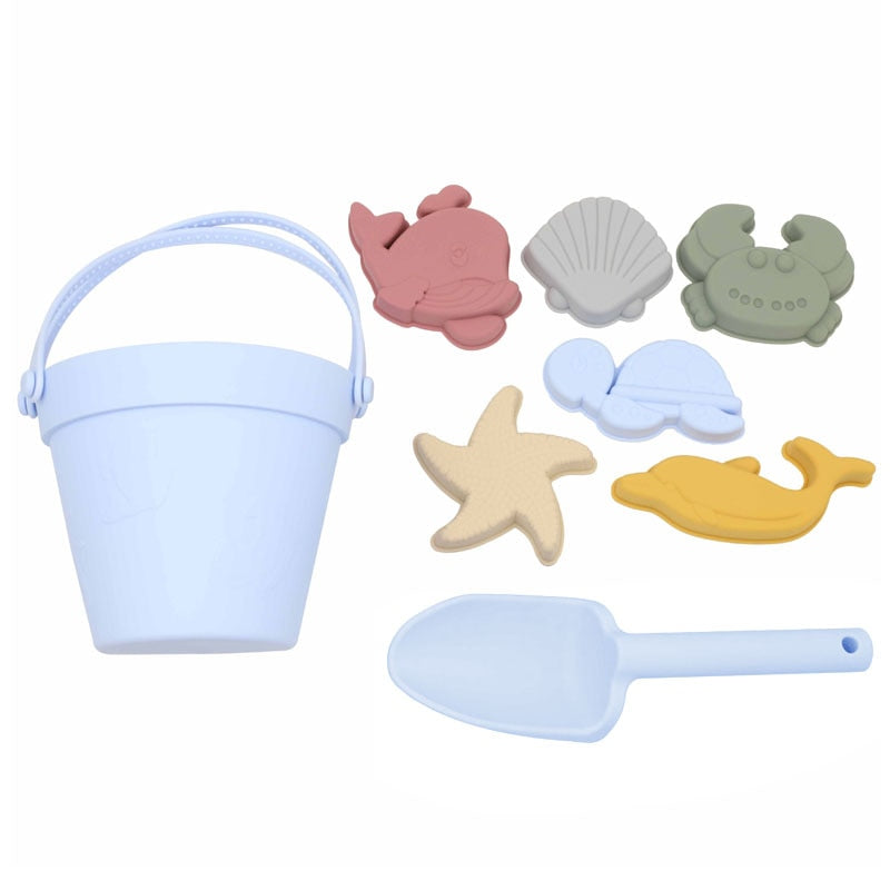 Children Summer Toys with Cute Animal Model Ins Seaside Beach Toys Rubber Dune Sand Mold Tools Sets Baby Bath Toy Kids Swim Toy